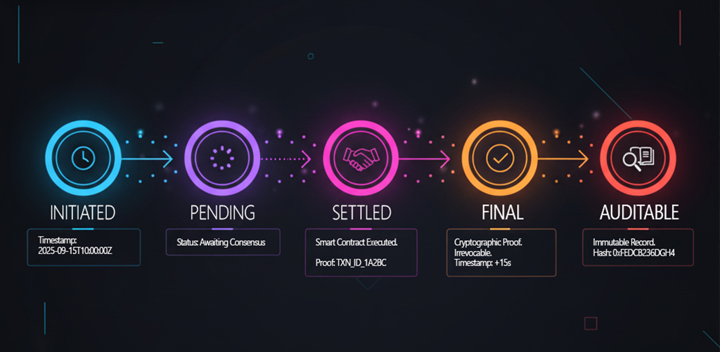 Settlement lifecycle in programmable finance on DLT.