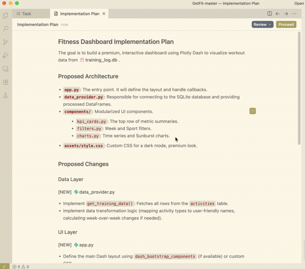 Dashboard with Google Antrigravity -- Implementation Plan